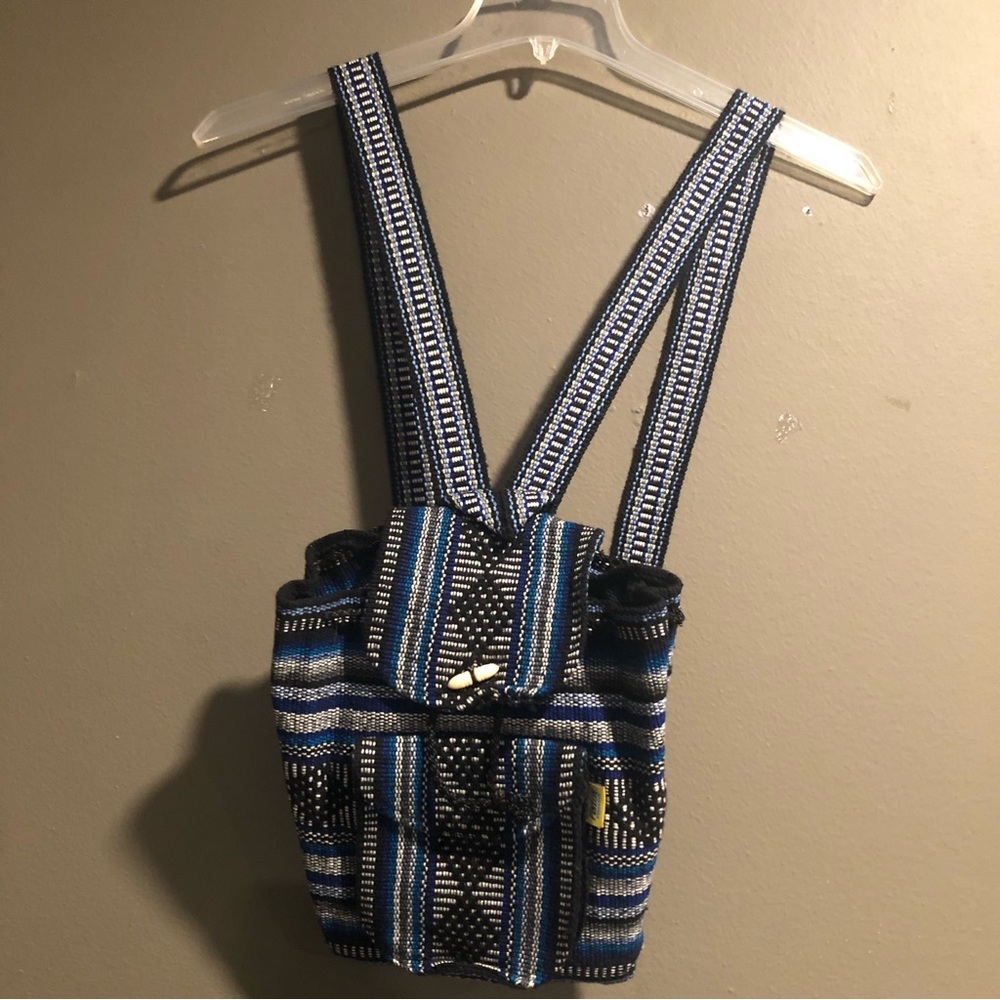 Pinzon Woven Boho Artesonias Mexico Aztec Drawstring Backpack